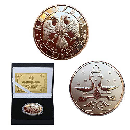 Zwölf Konstellationen,Waage,Sternzeichen,Münzen,Glück,Qualitativ Hochwertige,Feine Kunstfertigkeit,Sammlung,Erleichterung Bestes Geschenk/A/L Cover