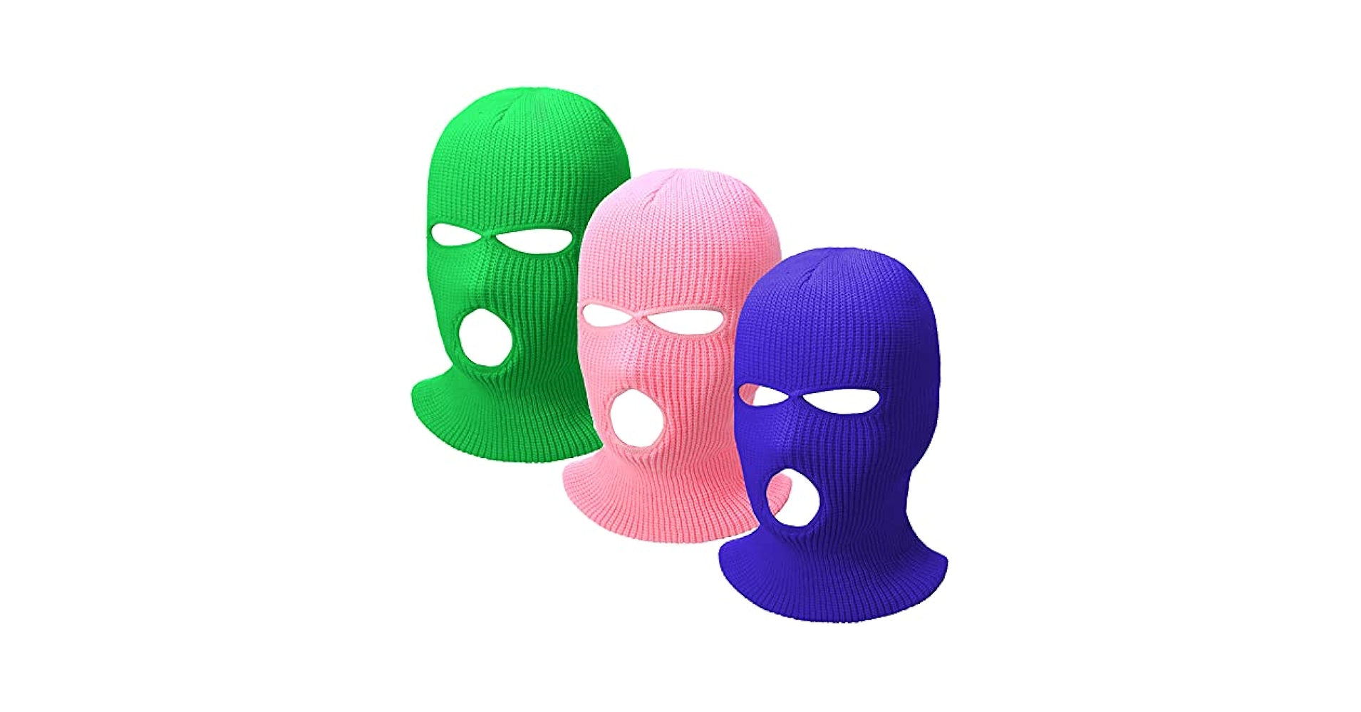 ☆MUCENT☆ Signature Knit Balaclava 3 Colors 3 Pieces 3 Hole Ski Mask Knitted Full Face Cover Adult