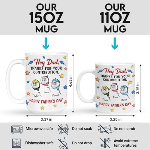 Taza personalizada para papá de cerámica 15 oz miniatura 4