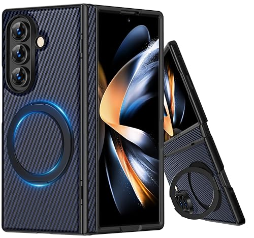 YDIHIHO �Ή� Galaxy Z Fold7 �p �P�[�X �����O�t�� �Y�f�@�ۃe�N�X�`�� SC-56F/SCG34 �p �P�[�X �q���W�ی� �ϏՌ� ��]�}�O�l�e�B�b�N�X�^���h�t �ԍڃz���_�[�Ή� PC �f�� �ǍD�Ȏ�G�� �C�菝�h�~ �w��h�~ ������