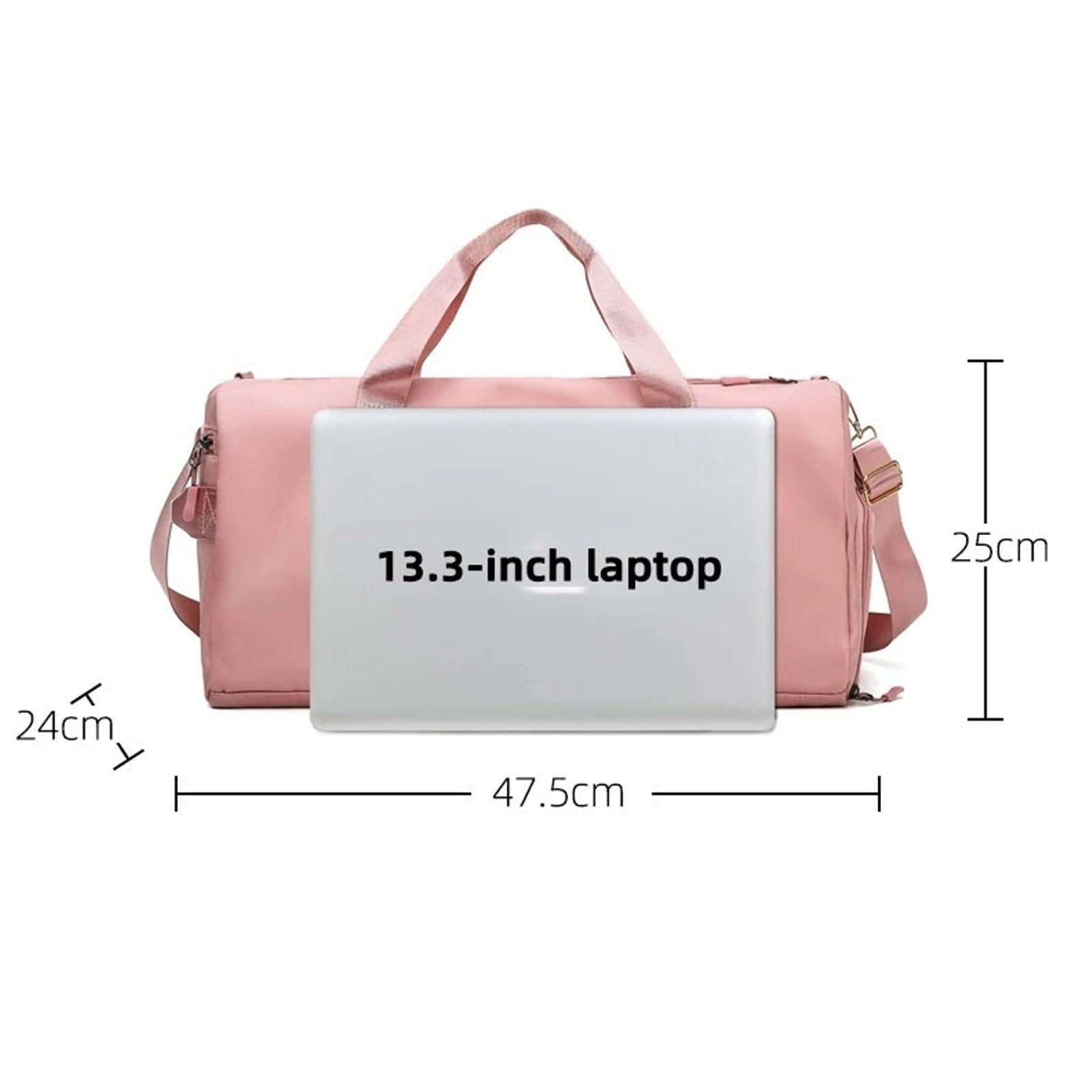 Borsa da palestra Uomo Donna Allenamento Fitness Nuoto Viaggio Bagagli Borsa Yoga Borsa a tracolla Scarpe Conservazione Impermeabile Separazione bagnata(Black)