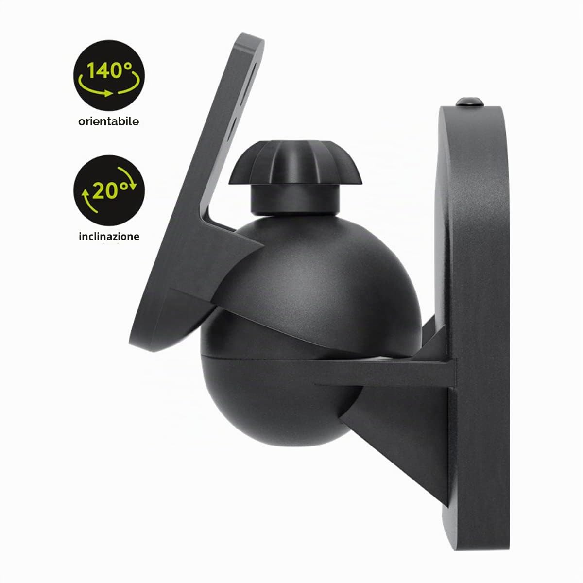 goobay 49393 - Supporto da parete per casse fino a 3.5 kg, colore: Nero
