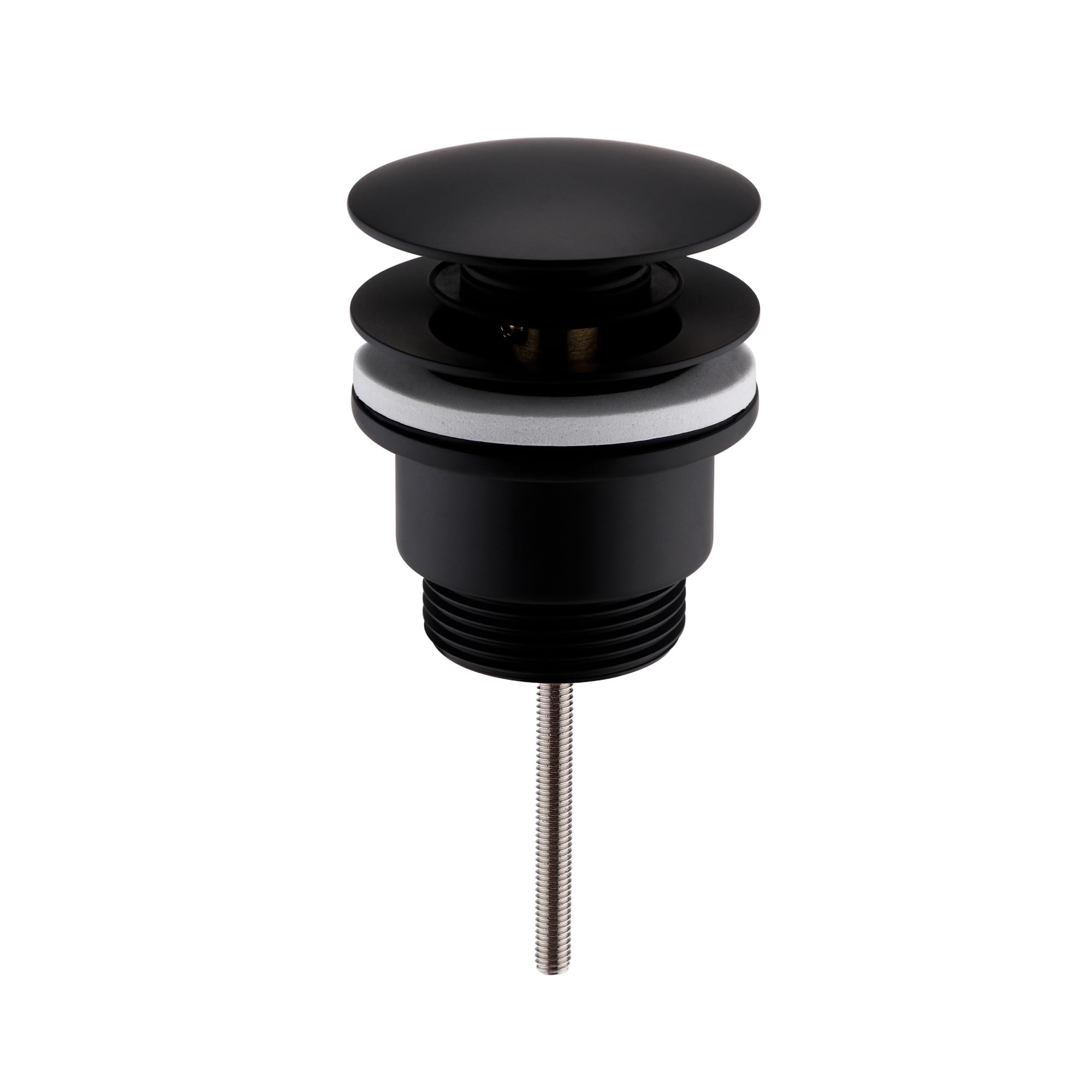 Enki Black W68, Universal Click Clack Or Freeflow Basin Waste For Sinks With Or Without Overflow, Matt