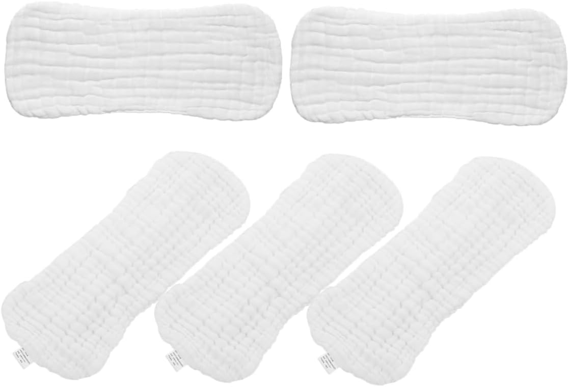 5pcs Cloth Diapers Washable Liners and Burp Cloths Muslin for Newborns Soft and Breathable Cotton Diapers