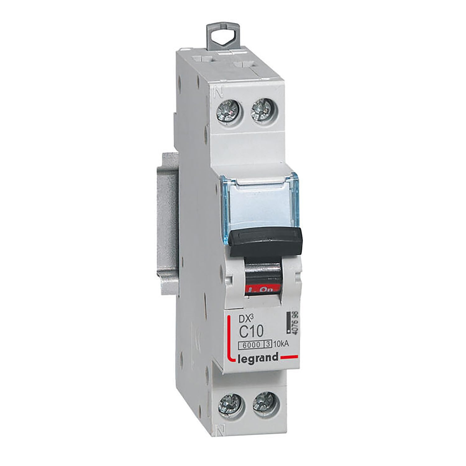 407698 Disjoncteur unipolaire + neutre 10A - 1P+​N Courbe C - 6/​10kA - À vis - Legrand DX3