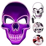 💀【Pintura de bricolaje】: puede usar pintura para dibujar patrones favoritos en la led Skeleton Mascara. ¡Conviértete en el maquillador de Halloween más especial y espeluznante!