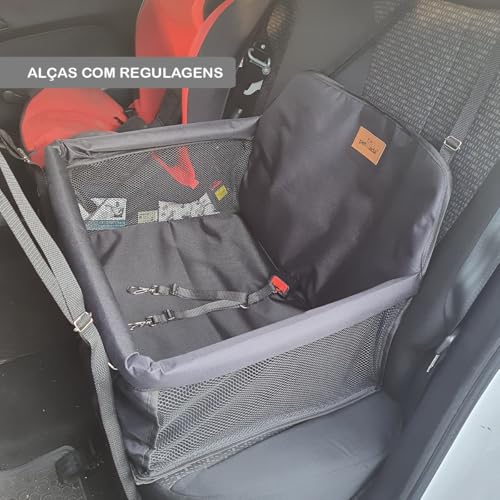 Cadeirinha Assento Dupla Para Viajar Com 2 Pets no Carro Cães Gatos Viagem Segura Confortável Até 30