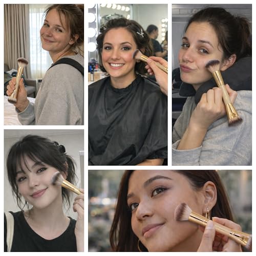 image for Dual-Ended Blush, Bronzer & Contour Brush by Keshima - Dense Liquid En