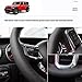 Black Side Perforated Leather Red Marker Steering Wheel Protector Cover Hand-Stitch on Wrap Fit for Jeep Wrangler 2018 2019 2020 2021 2022 Jeep Gladiator 2020-2022
