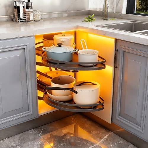 RRrawgff Rangement Pivotant Meuble Angle Cuisine, 36 Pouces Tourniquet Réglable en Hauteur,...