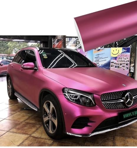Image of WALLMATE Matt Pink Metallic Car Sticker Self Adhesive Bubble Free Vinyl Wrap for Car, Scooty, Cycle, Bike and Other Vihicle Interior & Exterior Decoration (Dark Pink Metallic, 20X120 in)