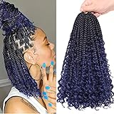 Beverlee Boho Box Braids 8 Packs Goddess Box Braids 14 Inch Bohemian Box Braids Crochet Hair Crochet Box Braids with Curly Ends Pre-looped Synthetic Crochet Hair for Black Women