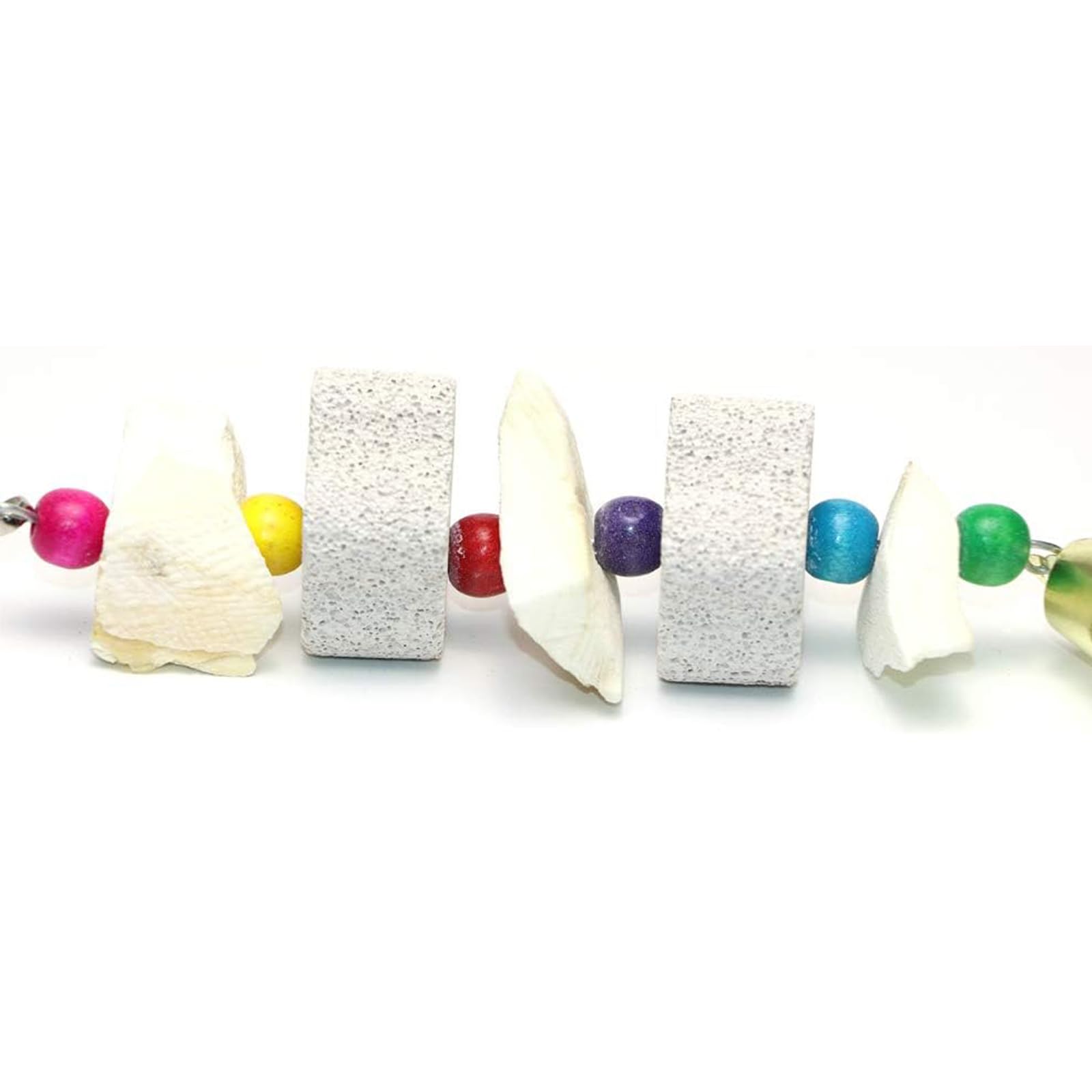 Yitaocity 3Pcs Bird Beak Trim Cuttlebone Calcium Stone Lava Block Chew Toy Grinding Teeth Natural Minerals with Bell for Parakeets, Cockatiels, Conures, Budgies, Lovebirds - image 4