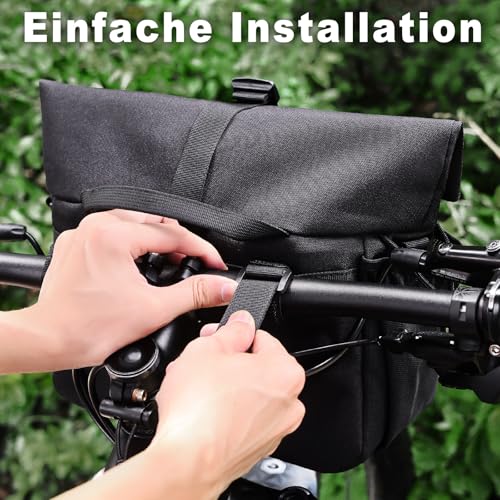 GXCROR Lenkertasche Fahrrad,9L,Fahrradtasche Lenker,Lenkertaschen,Fahrradlenkertasche mit Schultergurt