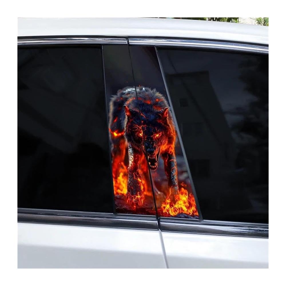 Decorative Items 2pcs Animal Pattern Car B-Pillar Scratch Resistant Decoration Decals(H)
