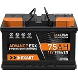 EXAKT Autobatterie 75Ah 12V Starterbatterie PKW KFZ Auto Batterie ersetzt 72Ah 74Ah 77Ah 80Ah