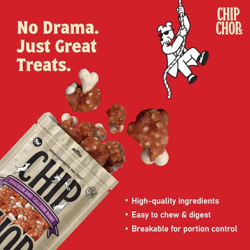 Image of Chip Chops Chicken & Calcium Bone Dog Treat, Easily Digestible, Healthy Dog Treat, Perfect for Snacks, Suitable for All Dog Breed, Each 70gm (Pack of 2)