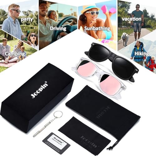 Image of Joopin Square Sunglasses Polarized UV400 Designer Sun Glasses Men Women | Oversized, Plastic Frame, Retro, Vintage, Unisex, Trendy Shades for Driving, Party, Fishing, Business, Costume