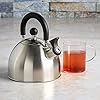 Primula Stewart Whistling Stovetop Tea Kettle Food Grade Stainless Steel, Hot Water Fast to Boil, Cool Touch Folding, 1.5-Quart, Brushed with Black Handle #1