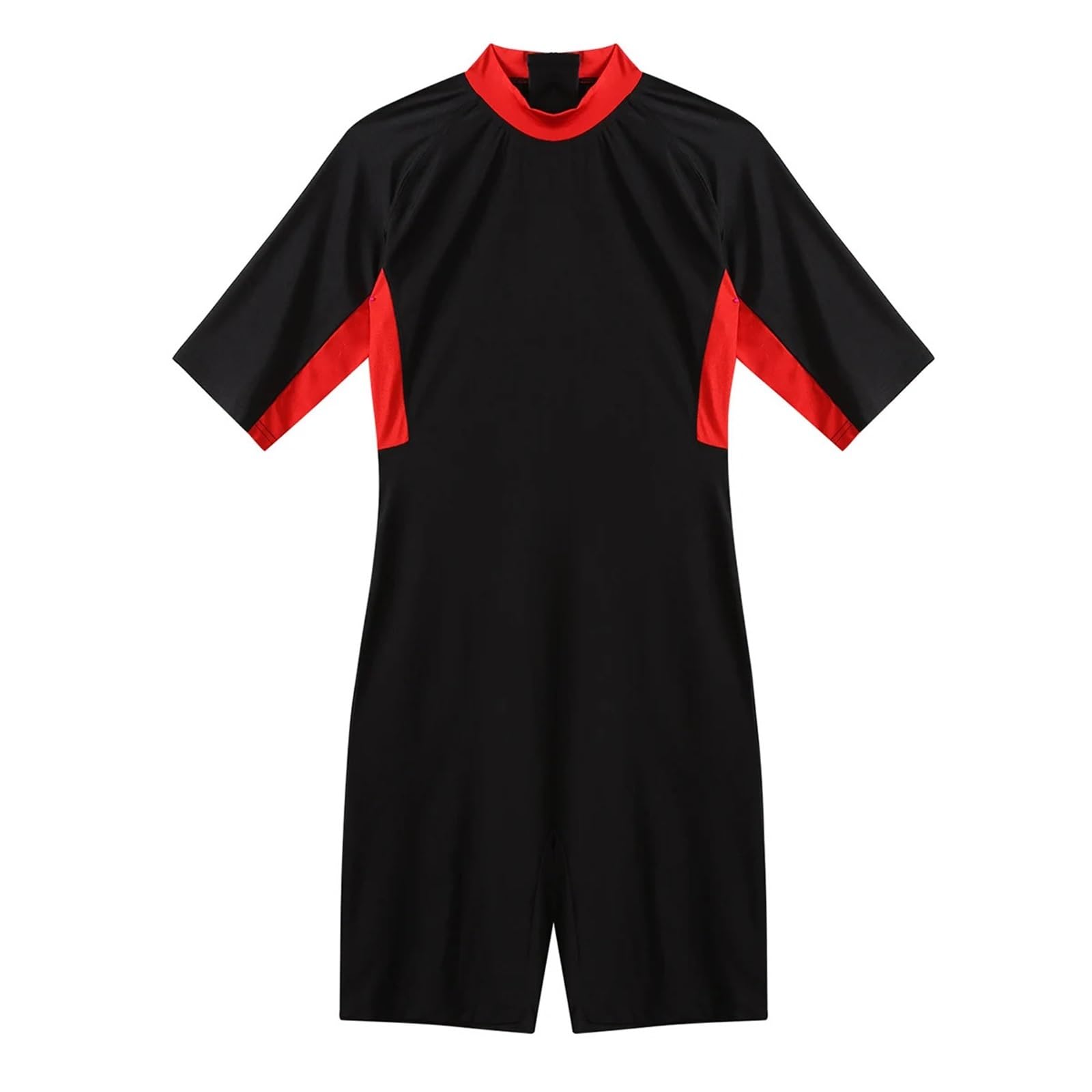 Wet Suits Mens One-piece Swimsuit Rashguard Beachwear Bodysuit Shorty Wetsuit Diving Swimming Snorkeling Surfing Jumpsuit Warm Swimwear(Red,XXL)
