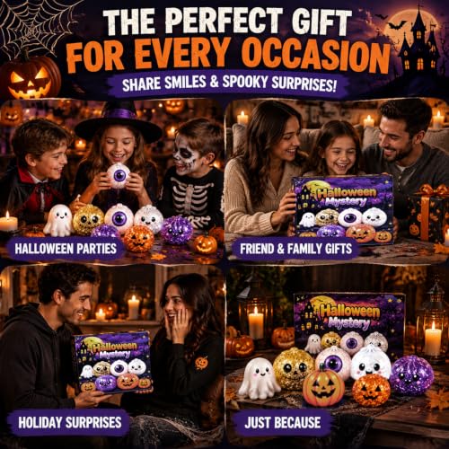 5 Pack Halloween Squishies Box Spooky Slow Rise Stress Ball Squeeze - image 4
