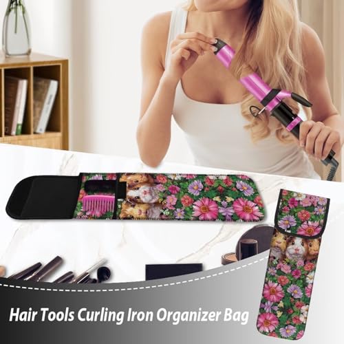Bolsa organizadora de plancha de cabello con diseño floral miniatura 3