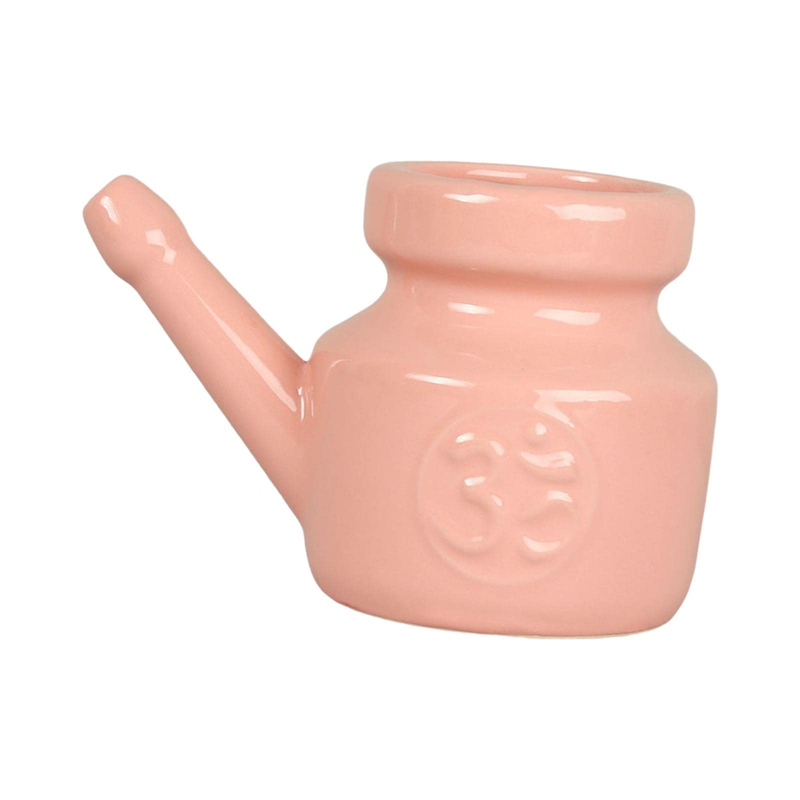 perfk Céramique Facile à Nettoyer Voyage Portable Nez Nettoyage Pot pour Nettoyage Nasal Rinçage Nasal Nez Lavage 350ml, Rose