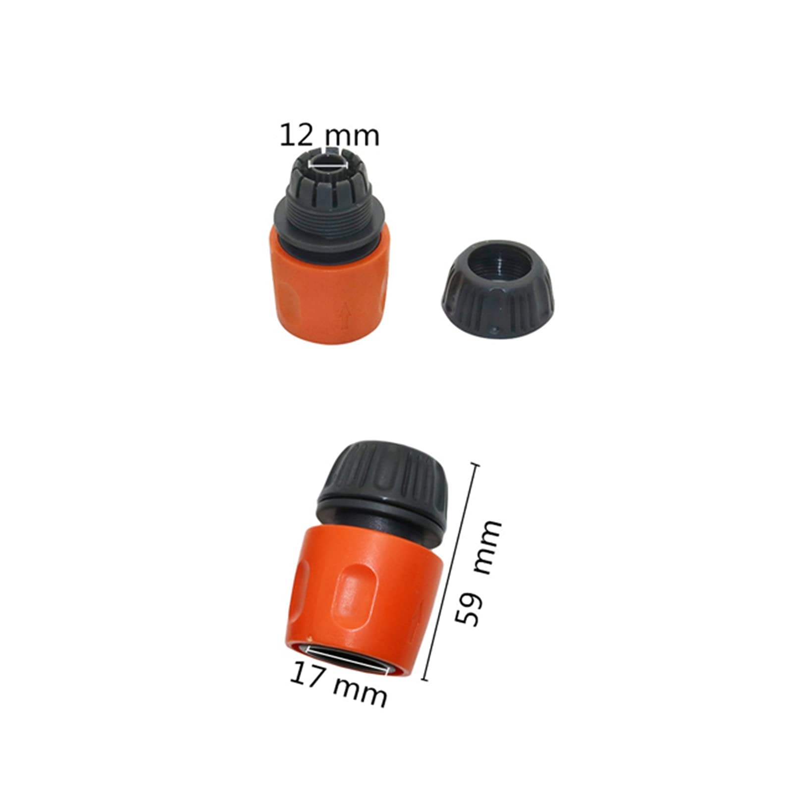 Zraszacz hydrauliczny ogrodowy 1/2 cala złącze węża wodnego, złącze zatrzymujące wodę, rura, złącze węża kranu, 4 szybkozłącza (kolor: nie)