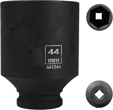 44mm deep Impact Socket 1/2 Drive, 44 mm 1/2" Square Drive 6 Point Cr-Mo, 78mm Length