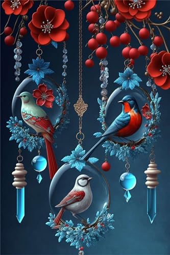 Peinture diamant oiseau 5D complet avec strass brillants haute précision 90x110cm