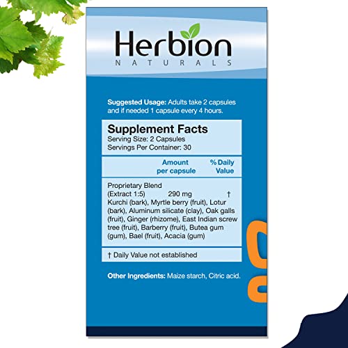 Herbion Naturals Gastro-intestinal Support Herbal Blend for Upset Stomach Relief, Gastrointestinal Health and Function, Occasional Acid Indigestion, Healthy Intestinal Flora, 60 Vegicaps - Image 3
