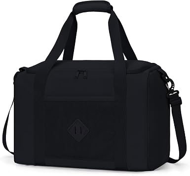 WANDF For Frontier Airlines Personal Item Bag 18x14x8, Travel Duffel Bags with Wet Pockets, Lightweight Carry on Weekender Overnight Duffle for Women Black