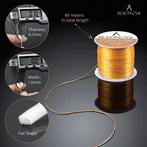 image for BEADNOVA 1mm Elastic Stretch Crystal String Cord for Jewelry Making Br