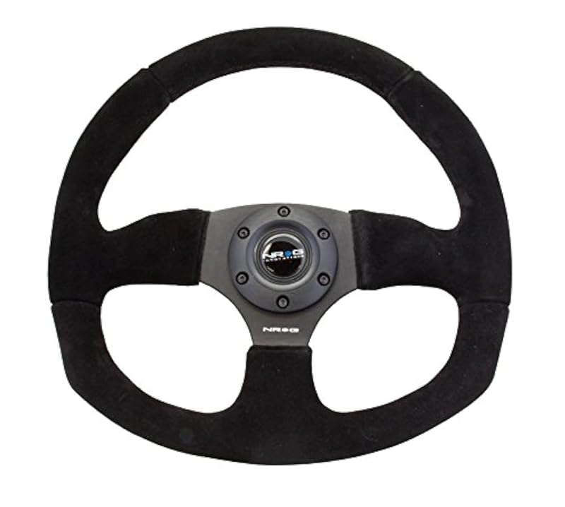 Volante Esportivo NRG Innovations NRG-RST-009S em Camurça, Base Reta, 3 Raios, 320 mm