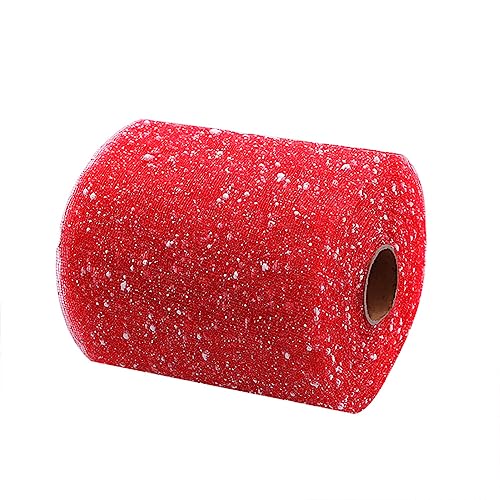 EUBUY Flower Wrapping Mesh Paper, 1 Roll 16 Yards 6 Inch Wide Snow Dots, Multi-purpose, Wedding, Birthday, Christmas