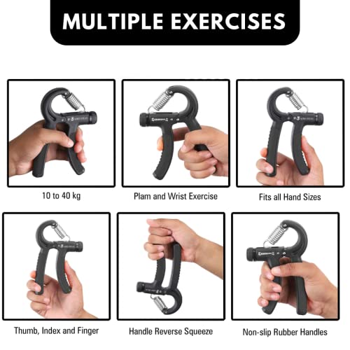 Image of Hand Grip Strengthener & Adjustable Skipping Rope Set - Wrist Exerciser with Speed Jump Rope for Home & Gym Workout