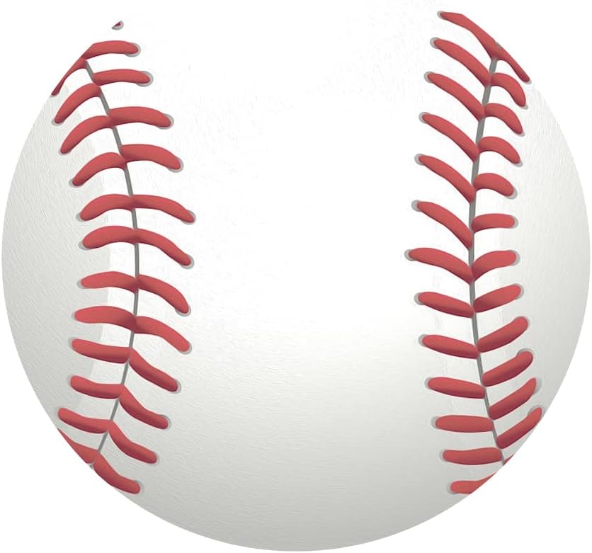 Renaiss 7.5x7.5ft Baseball Round Backdrop Cover Hardball Circle Photography Background Batter Pitcher Hit Batting Catcher Athletes Baby Shower Birthday Party Decor Sport Games Arch Photo Booth Props