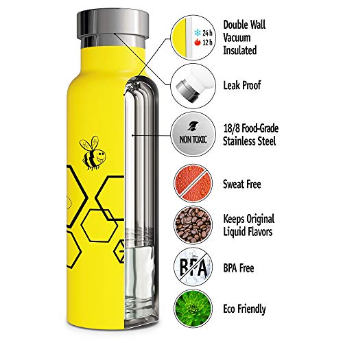 Botella de agua con doble aislamiento con tapa de paja y tapón deportivo, termo de metal de acero inoxidable para niños… - Imagen 4