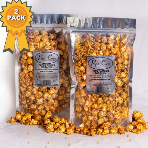 Caramel Popcorn-Pops Corn-1.25 Lbs Gourmet Popcorn-Gift-2 Pack! Premium Fresh & Delicious -Made In The Usa - Most Popular Classic Popped Caramel Corn. Handmade & No Preservatives!! #TOP6