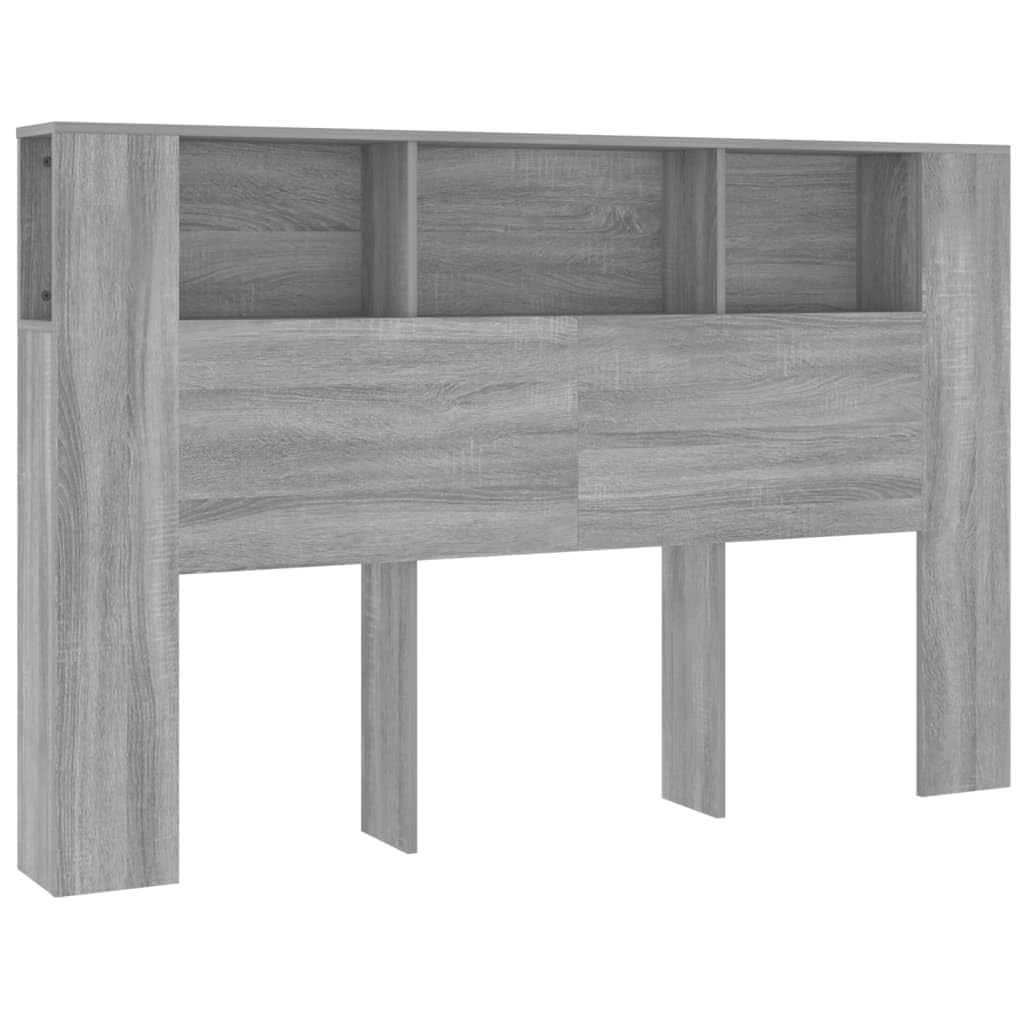 FIRBNUS Tete De Lit avec Rangement Tête De Lit Bois 160x18,5x104,5 cm Tête de Lit à Bibliothèque Ecru