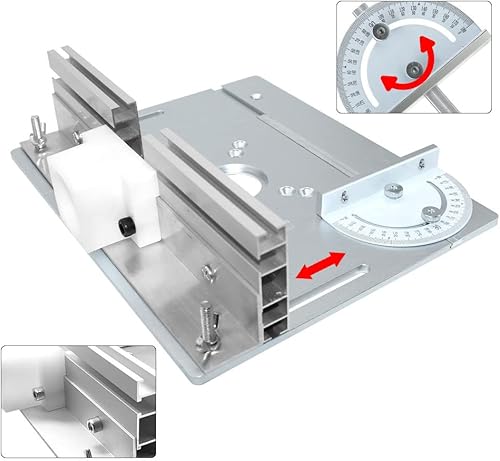 Miniatura 8 de Placa de inserción de mesa de enrutador Aleación de aluminio Fresado de madera Flip Board Máquina de recorte Grabado Herramienta auxiliar Bancos de