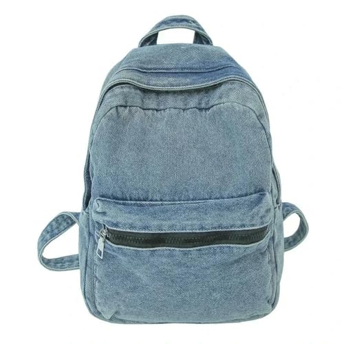 Sac pour femmes en denim bleu avec fermeture éclair solide et légère