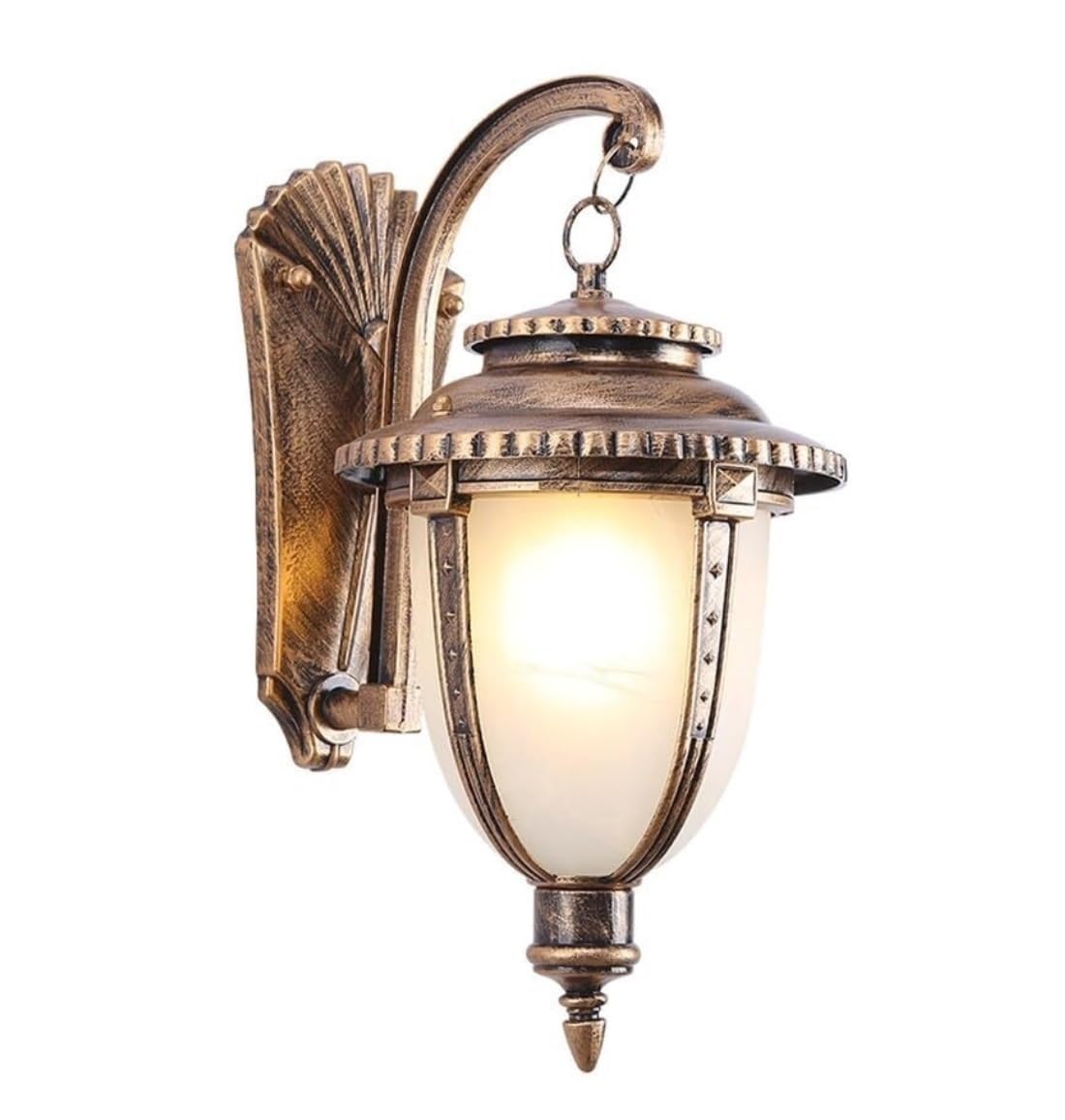 CVdrtyED Outdoor Wall Lights Waterproof Outdoor Wall Lights Aluminium Sconce E27 Glass Lantern Garden Mounted Lamp for Patio Balcony Durable Porch(Bronze,1 Pack)