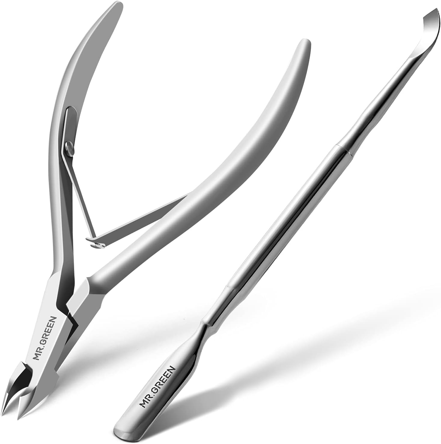 MR.GREEN Cuticle Nippers Nail Manicure Scissors Cuticle Clippers Trimmer Dead Skin Remover Stainless Steel Cutters Beauty Tool With Pusher (Mr-1028+Pusher) MR.GREEN Cuticle Nippers Nail Manicure Scissors Cuticle Clippers Trimmer Dead Skin Remover Stainless Steel Cutters Beauty Tool With Pusher (Mr-1028+Pusher)