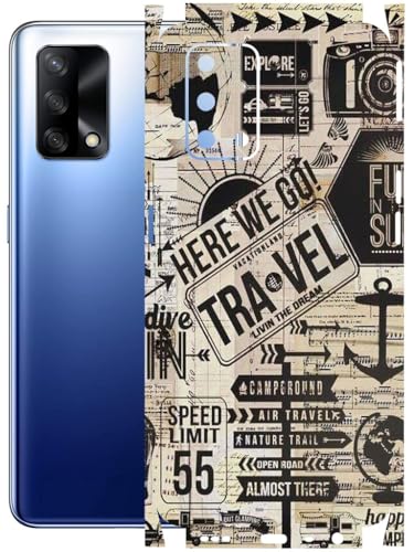 Image of AtOdds - Full Body Back Screen Guard Protector Film - Lamination Wrap Skin Sticker Compatible with Oppo F19 | Scratchproof Matte Finish (Explore)