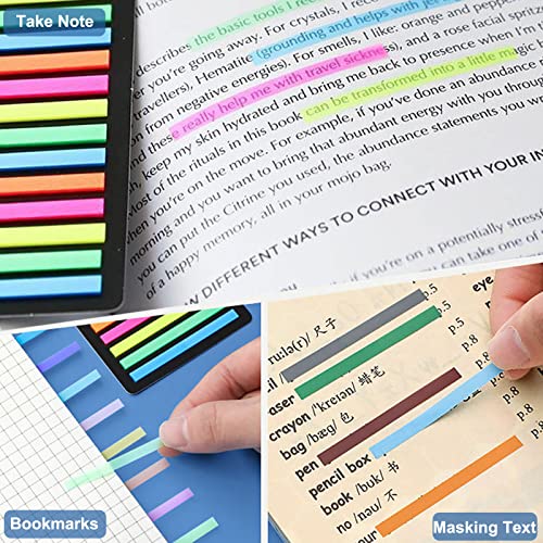 Szhtswu 3000Pcs Translucent Highlighter Strips Removable Colorful Sticky Index Tabs Highlighter Tape Mini Pet Page Flags Markers Tabs For Annotating Books #TOP3