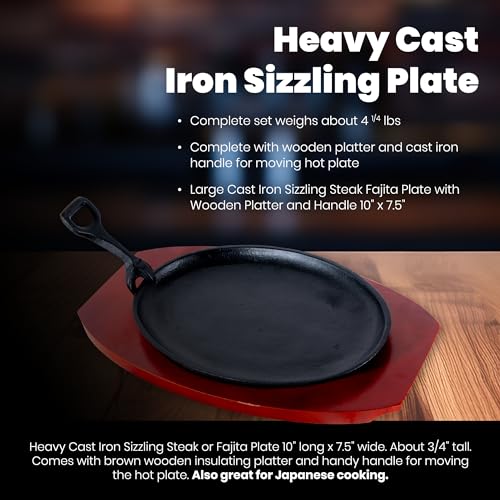 Carver'S Olde Iron STEAKLRG Cast Iron Fajita Sizzling Plate thumb #2