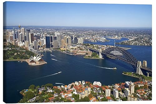 Posterlounge Vue sur Sydney Tableau sur toile de David Wall 60 x 40 cm Tableaux Décoration murale
