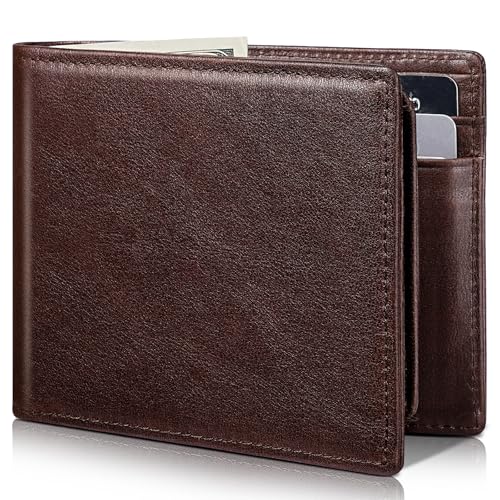 Image of Artpaxy Mens Wallet Bifold Genuine Leather RFID Blocking Wallet for Men with 2 ID Windows 12 Card Holders 2 cash pockets 1 Gift Box