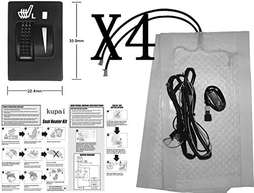 WATERCARBON 4 Seat Stepless Temperature Switch Winter Auto Seat Warmers Car white Heating Cushion Heated Seat Heater for Toyota Car Seat Heating Suitable Reiz Camry Corolla Rav4 Overbearing Prado